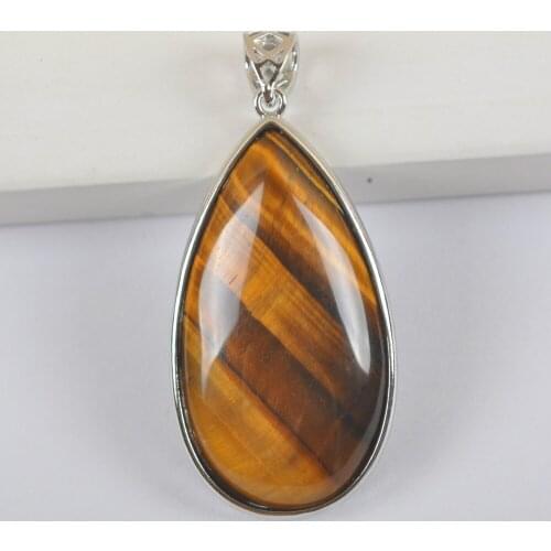 Natural Tigereye Stone Water-drop GEM Pendant Fashion Jewelry S3076