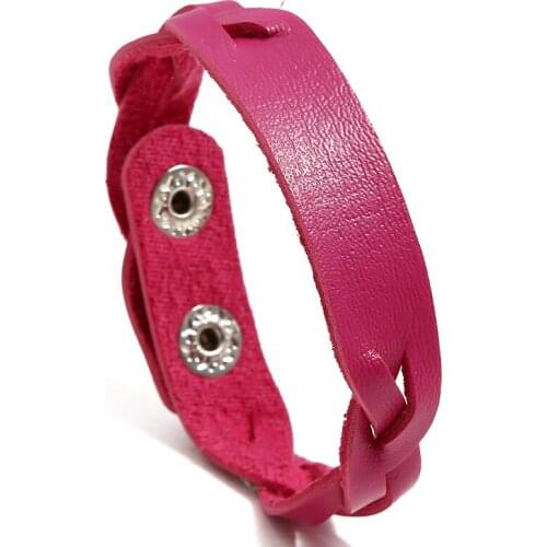 New Braided Leather Bracelets & Bangles Mens Simple Style Leather Charm Bracelet For Women Adjustable Button Bracelet