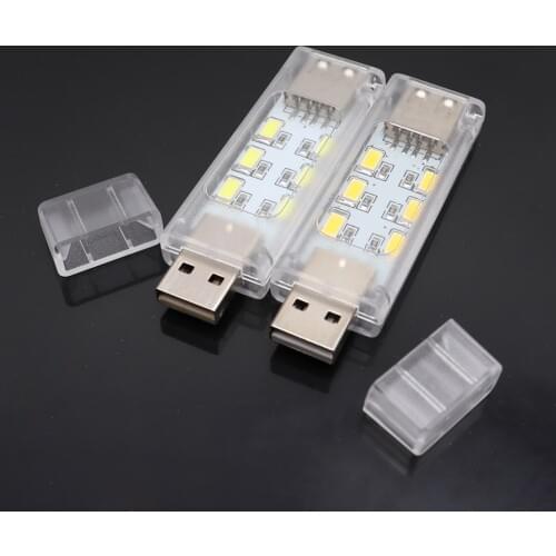 New Mini Portable USB LED Lamp 5V Double-sided Super Bright Book Light Reading Lamp Power Bank PC Laptop Notebook