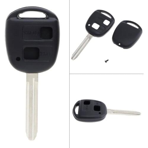 Portable 2 Buttons Black Durable Car Automobile Key Shell Case Replacement Suitable for Toyota Corolla RAV4 Prado Yaris Cars