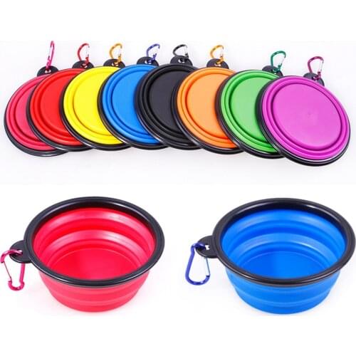 Portable Folding Dog Feeders TPE Pet Bowl for Dogs Cats Collapsible Cat Feeder 350ml Pets Water Food Bowls Puppy Kitten Waterer