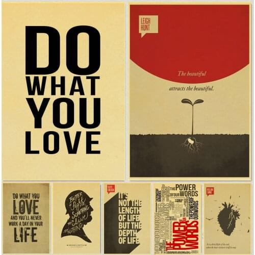 Motivational Inspirational Quote retro posters kraft wall paper High Quality Painting For Home Decor wall stickers