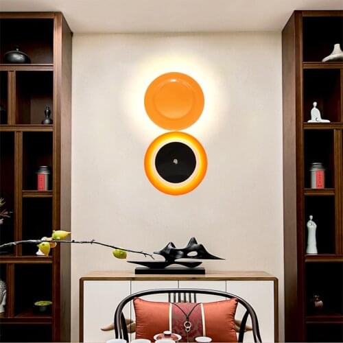 Modern LED ceramic bedroom living room wall lamp balcony restaurant art lamp hotel cafe modeling lamp