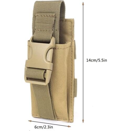 Outdoor Sports Military Tactical Single Pistol Magazine Pouch Flashlight Sheath Hunting Airsoft Camo Bags