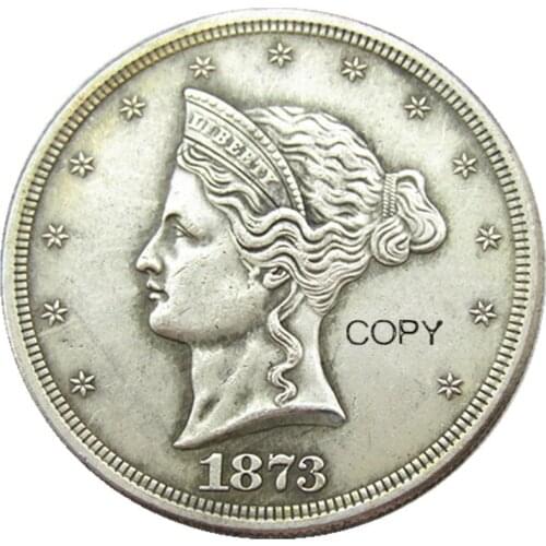 USA 1873 Beaded Coronet Trade Dollar Patterns Silver Plated Copy Coin
