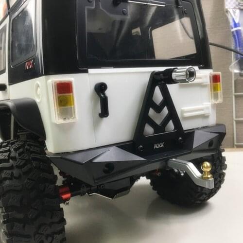 Alloy rear bumper with spare tire rack for 1/10 RC Crawler Wrangler SCX10-II 90046