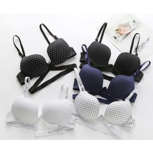 Sexy Deep U Cup Bras Women Push Up Lingerie Dot Seamless Wire Free Bralette Backless Plunge Intimates Female Underwear