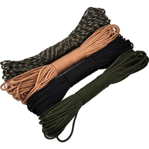 100ft/31m) Camping Paracord 7 Cores 3-4mm Parachute Cord Shelter Tent Ropes