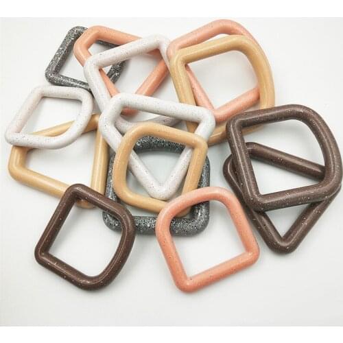 2.55 IN Metal Big D Rings D-Shape Buckle Clips Mixed Color D-Rings for DIY Accessories belt buckle Plastic 20pcs