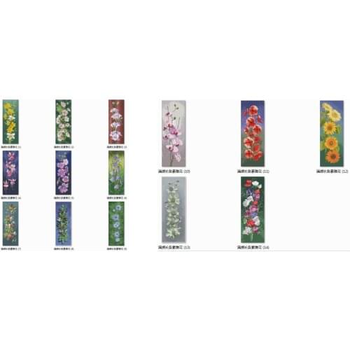 Long elegant flower series pictures cross stitch package flower aida 18ct 14ct 11ct black cloth people kit embroidery