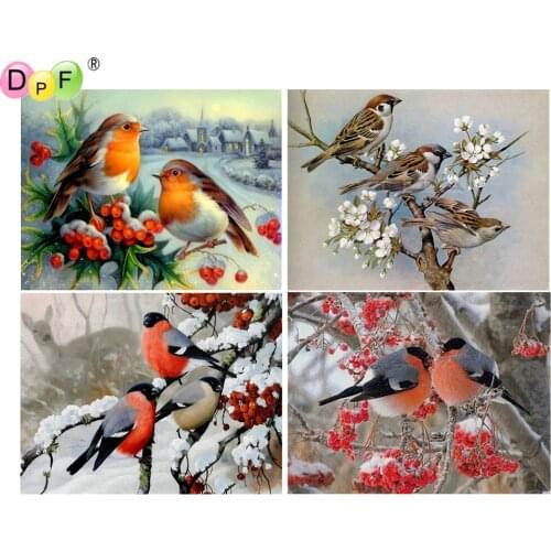 DPF diamond embroidery bird diamond painting cross stitch crafts diamond mosaic kit square/round rhinestone home decor