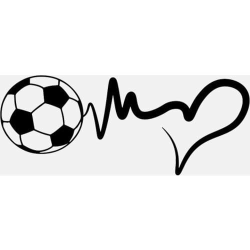 Hot Personality Sports Soccer Ball Heartbeat KK Vinyl Decals Car Stickers Motorcycle Waterproof Sunscreen PVC 17cm X 7cm