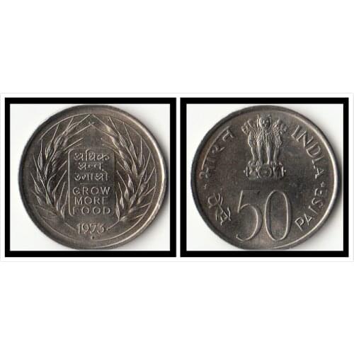 India 50 paise Agriculture Coin 1973 Edition Coins Asia New Original Coin Unc Collectible Edition Real Rare Commemorative