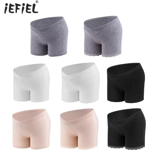 Maternity Lace Short Pant For Pregnant Women Summer High Waist Solid Underpants Leggings Pregnancy Soft Panties Underwear Briefs
