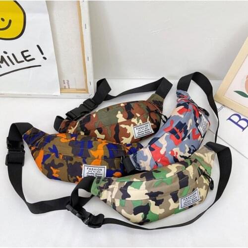 Fashion Kid Waist Pack Girl Boy Cute Fanny Cartoon Camouflage Chest Bag Children Belt Bag Money Pouch Baby Zipper Shoulder Bag