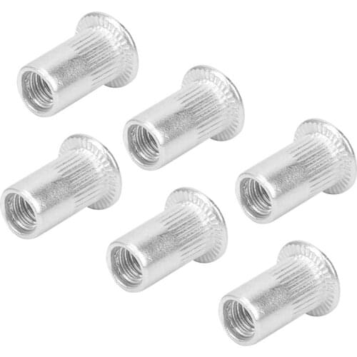 New 100 Pcs Flat Head Blind Rivet Nuts Stainless Steel Metric Thread Insert Nut Nutsert Screw Blind Rivet Nut Set (M5)