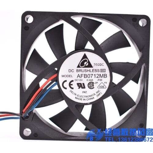 Original Delta AFB0712MB 7015 70MM 70*70*15 Comptuter CPU Cooling fan 12V 0.24A with 3pin