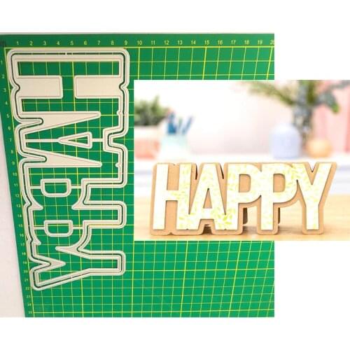 Letter Happy Word New Metal Cutting Dies Knife Mould Scrapbook Album Greeting Card Decoration DIY Handmade Art