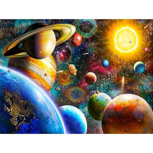 Universe Space Landscape DIY Cross Stitch 11CT Embroidery Kits Craft Needlework Set Printed Canvas Cotton Thread Wholesale