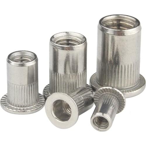 M3 M4 M5 M6 M8 M10 M12 304 Stainless steel Blind Insert Rivet Nut Rivnut Flat Head Rivet Insert Nutsert Cap Rivet Nuts