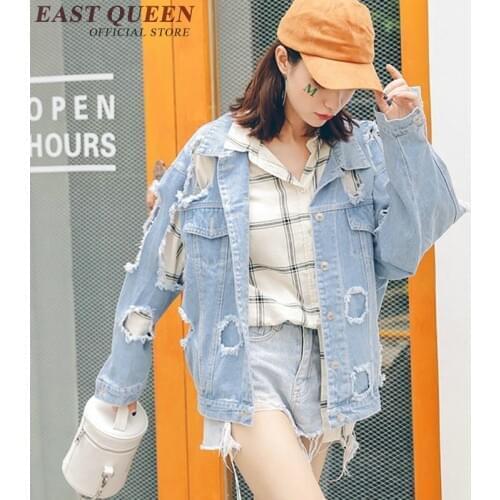 Women denim jacket harajuku top hip hop clothing 2018 streetwear female autumn winter basic jean jacket 2018 women NN0229 YQ