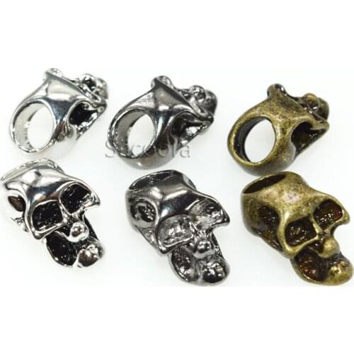 1000pcs Single Vertical Hole Metal Skull Beads for Paracord Knife Lanyards