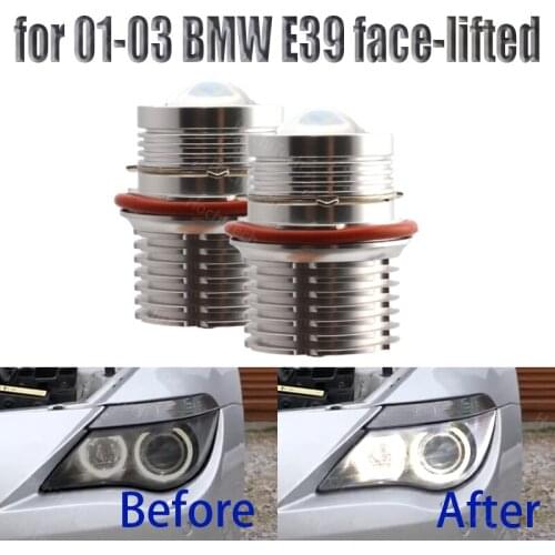 120W for 01-03 BMW 5-series E39 face-lifted 525i 530i LED Angel Eyes Ring Marker Light Bulbs Xenon White 6000K Car Accessories