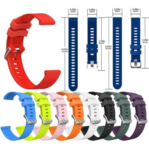 20mm Sport Silicone Watchband Strap For Jiaming Samsung Ticwatch Universal Replacement Colorful Strap Steel Buckle Color Strap
