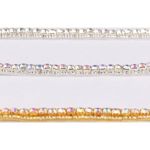 20Yard High Quality 3 Style Wedding Crystal Diamond Rhinestone Applique Trim Yard Hot Fix Beaded Trimming For DIY Girl Dress
