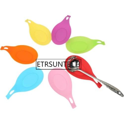 200pcs Food Grade Silicone Cooking Kitchen Spoon Rests Non-stick For Baking Accessories Spatula Scraper Knife and Fork Tools