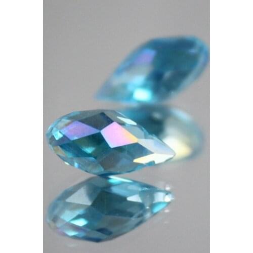 50pcs 6x12MM Clear Oval Faceted Czech Crystal Beads With Hole Briolette Teardrop Glass Beads For Jewelry Making DIY