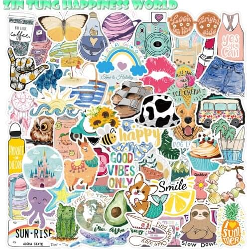 Laptop VSCO Stickers for Teens Girls 65Pcs Cute Sticker Pack For Stationery Planner Motorcycle Car Bike Skateboard Door Mirror