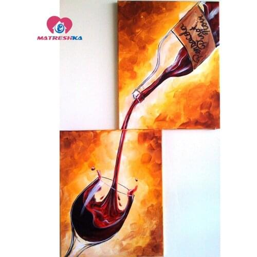 Diamond embroidery landscape wine diamond painting cross stitch full square Cross-stitch patterns triptych mosaic kit foamiran