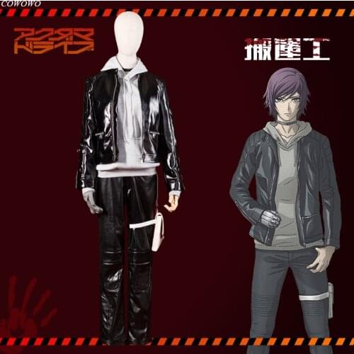 Anime! Akudama Drive Cube Pusher Hoodie Leather Uniform Cosplay Costume Halloween Party Role Play Outfit Dailydress For Men NEW