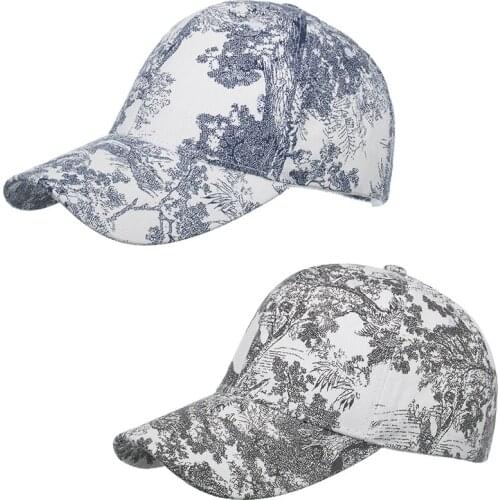 Spring Summer Outdoor Sport Baseball Cap Fashion Flowers And Trees Print Unisex Cap Adjustable Men Women Caps Retro Hip Hop Hat