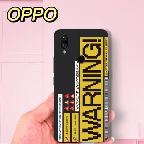 For OPPO A3S A12E F9 A5S A12 A1K Realme C2 5 5S 5i C3 6i Reno 2Z 2F A9 A31 A5 2020 A52 A72 A92 Cool Prompt Label Barcode Cover
