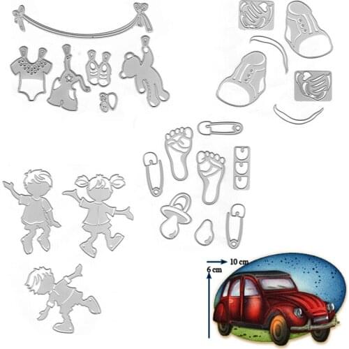 Boy Kids Dress Foot Toy Car Metal Cutting Dies Stencils for DIY Scrapbooking Embossing Decoration Paper Card Craft Die Cut 2019