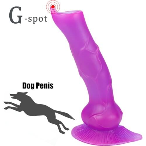 Simulation Dog Penis Huge Dildos Soft Anal Plug Phallus with Suction Cup Stimulate Vagina and Anus Big Dick Sex Toys for Women