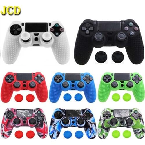 JCD Anti-slip Silicone Cover Skin Protection Case for Sony PlayStation Dualshock 4 PS4 DS4 Pro Slim Controller W/ Stick Grip
