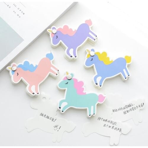 Kawaii Unicorn Portable Rotate Memo Pad Sticky Notes School Office Supply Notepad Student Stationery 80 Pages