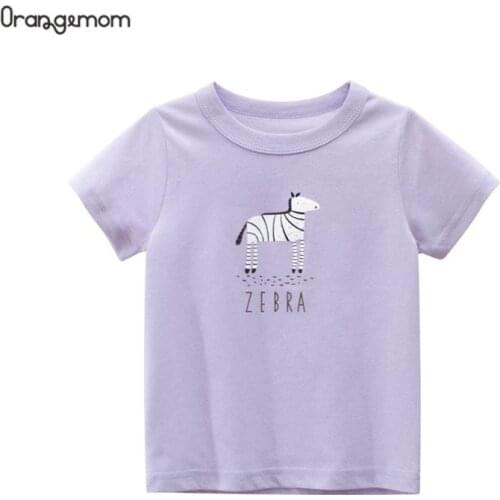 Summer Baby Girls Clothing Cartoon Printed Cotton Soft Solid Tops Kids Children Casual Clothing Cotton T-shirt For Girls Boys