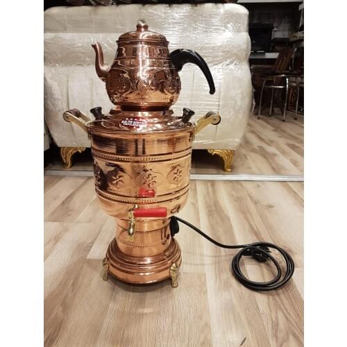 Copper Samovar Copper Samovar Handmade Embroidered Special Electric Tea Infuser Kitchen, Garden And Picnic Product