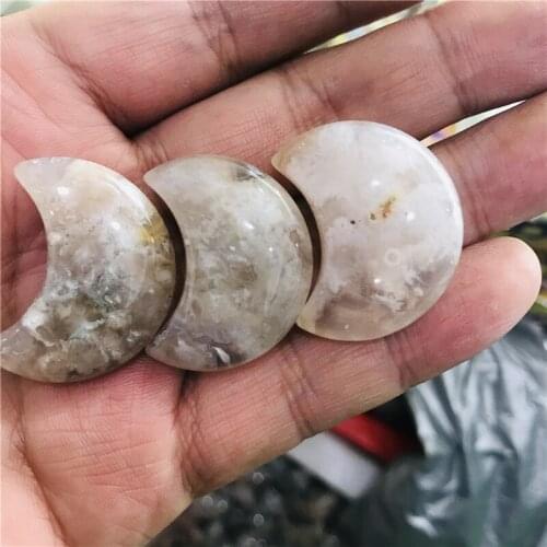 Lovely natural crystal Moon Agate crystal polishing Moon Meditation Reiki healing natural quartz crystal 3pcs