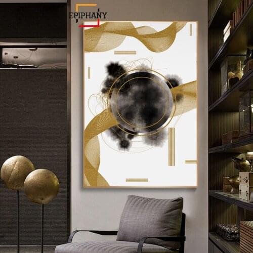 Modern Canvas Painting Wall Art Home Decor Abstract HD Prints gold yellow Canvas Posters and Prints Wall Picture for Living Room