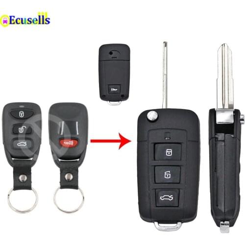 Modified Replacement Remote Key Keyless Entry Housing Case Fob 3+1 Buttons for KIA Cerato Forte Spectra Optima RIGHT BLADE