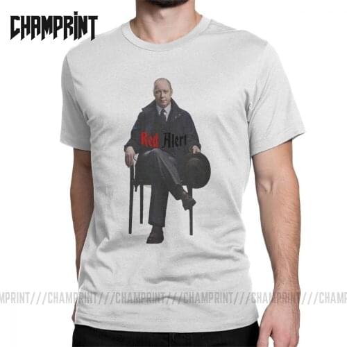 Men Raymond Red Reddington Red Alert Print T Shirts Reddington Tv Hat Fandom Crime Cotton Short Sleeve Tees Printing T-Shirts