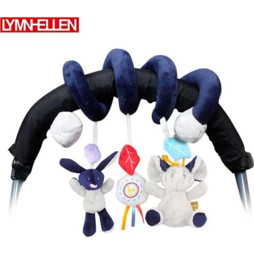 Musical Bed Revolves Baby Elephant Bunny Plush Doll Infant Baby Crib Stroller Playing Toy Lathe Hanging Rattles Mobile