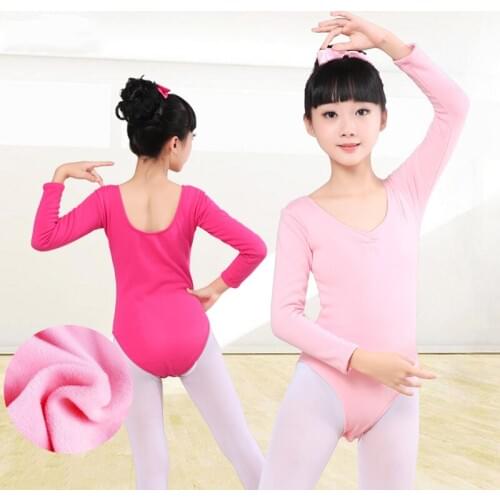 New Autumn Winter Warm Velvet Ballet Dance Leotard Girls Kids Thick Gymnastics Leotard Children Dance Costumes