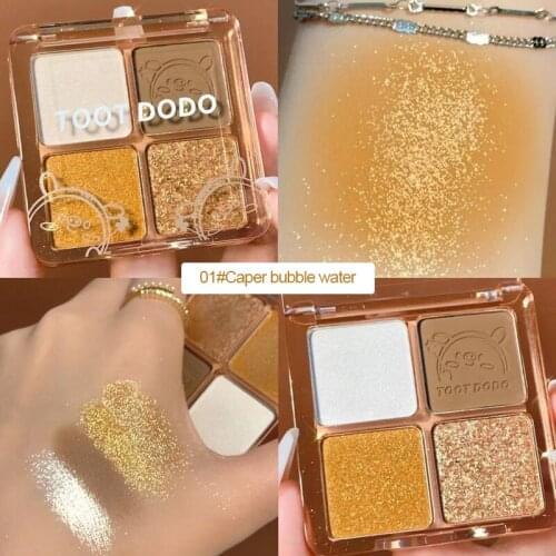 4 Colors Eyeshadow Palette Glitter Shiny Pigment Matte Pearlescent Eye Shadows Waterproof Long Lasting Eyeshadow Makeup TSLM1