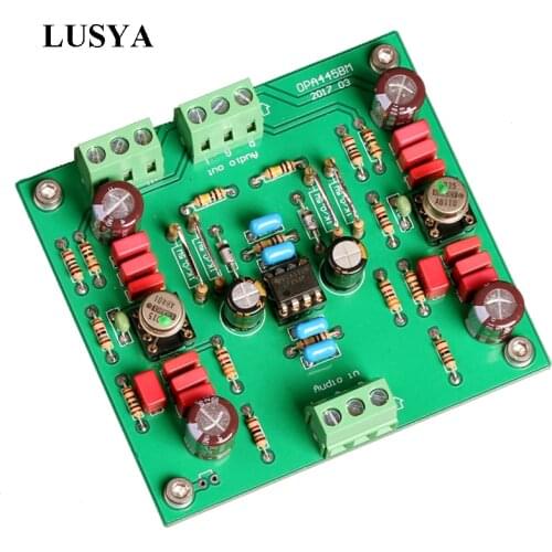 Lusya Field tube input bile OPA445BM two channels stereo Preamp audio board High pressure gold seal op amp T1383
